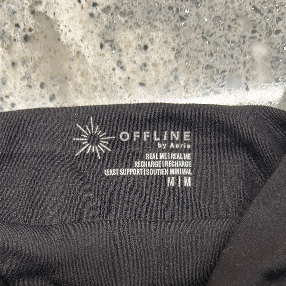 Offline by aarie Black Rouched Front Sports Bra - Picture 2 of 4